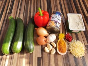 Gefüllte Zucchini mit Kichererbsen