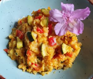 Reispfanne mit Zucchini (vegan)