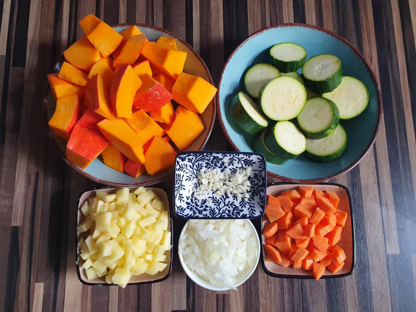Kürbis-Zucchini-Suppe (vegetarisch)