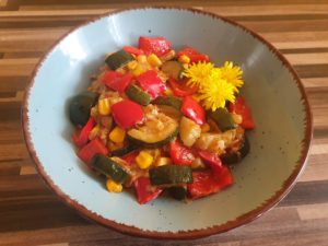 Zucchini-Paprika-Käsepfanne (vegetarisch)