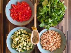 Zucchini-Bohnen-Salat (vegan)