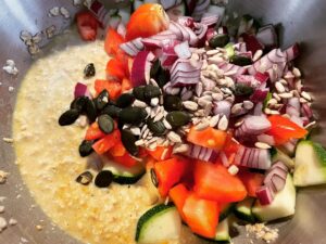 Haferflocken-Rührei mit Zucchini 🥒 (vegan)