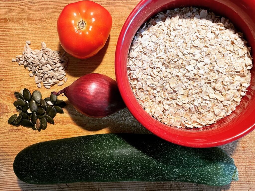 Haferflocken-Rührei mit Zucchini 🥒 (vegan)